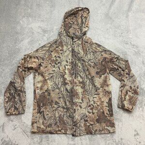 Ranger Camouflage Hunting Mesh Jacket Zip Up Brown Tree Leaf Camo Men's Medium